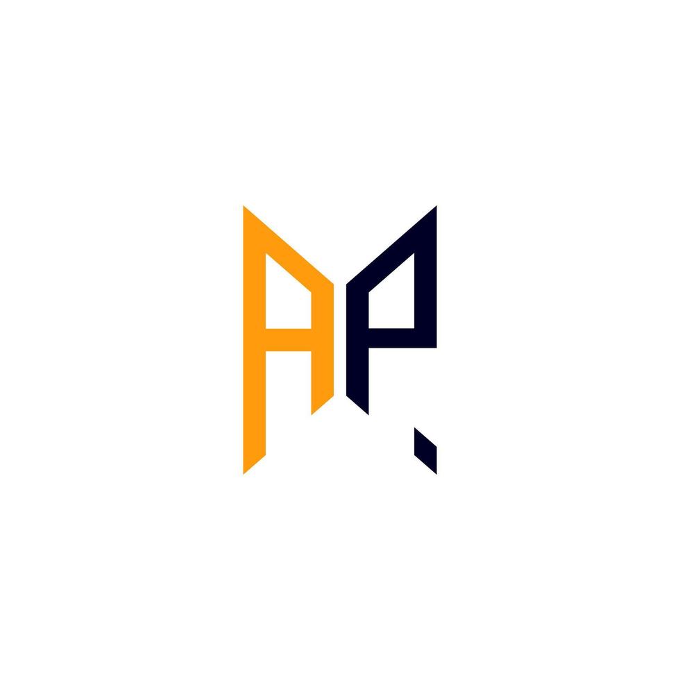 diseño creativo del logotipo de letra ap con gráfico vectorial, logotipo simple y moderno de ap. vector