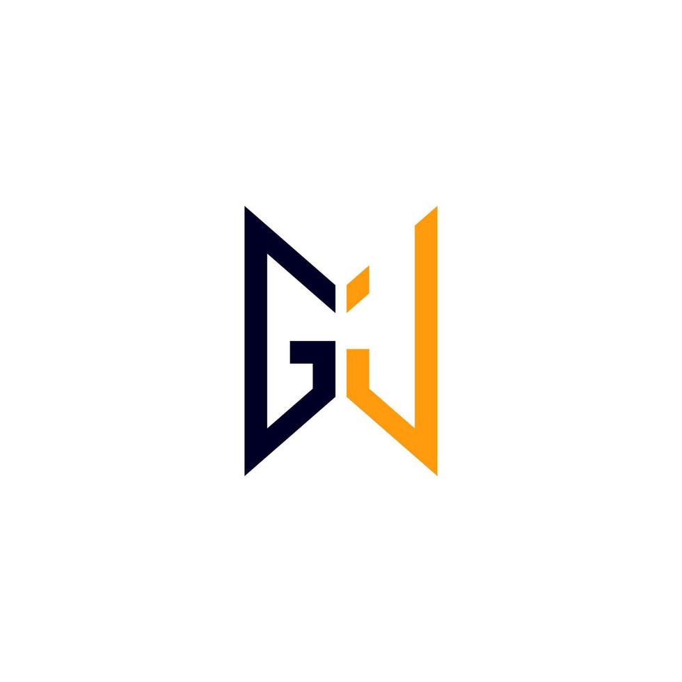 Diseño creativo del logotipo de la letra gj con gráfico vectorial, logotipo simple y moderno de gj. vector