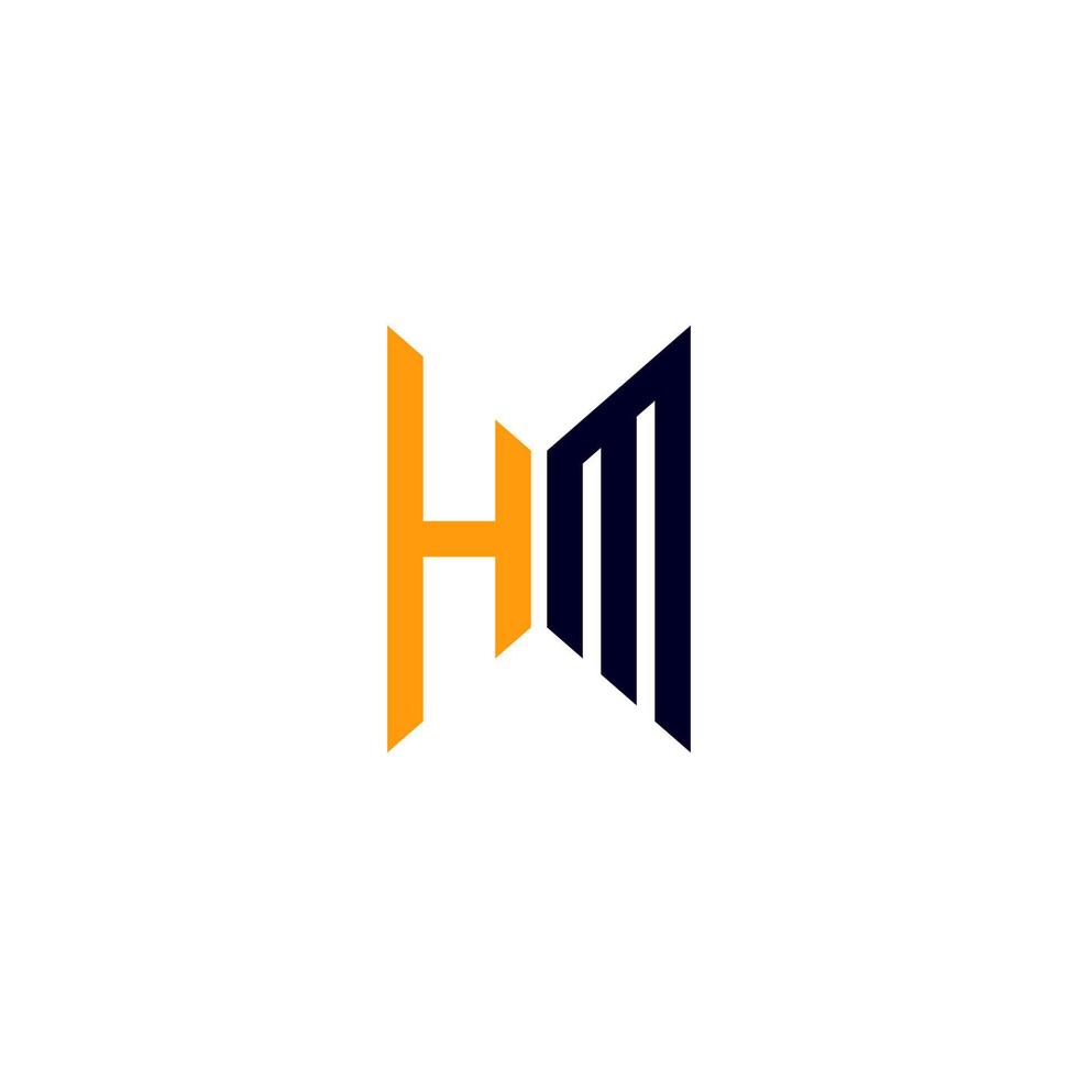 HM letter logo creative design with vector graphic, HM simple and modern logo.