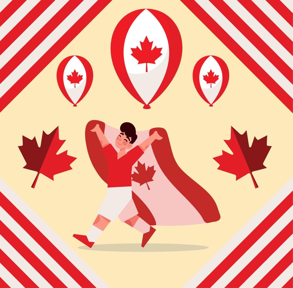 male with canada flag vector