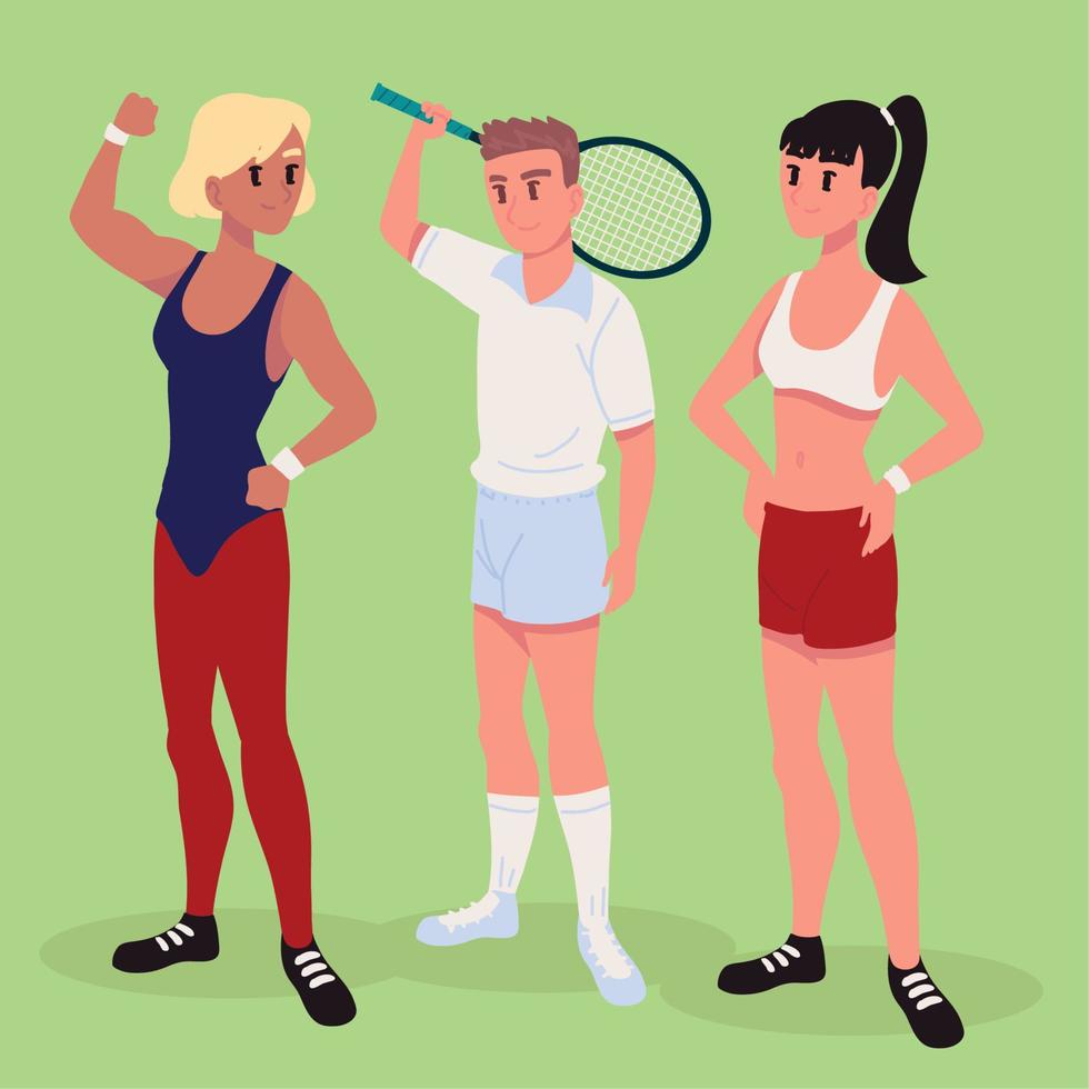 athletic sports people vector