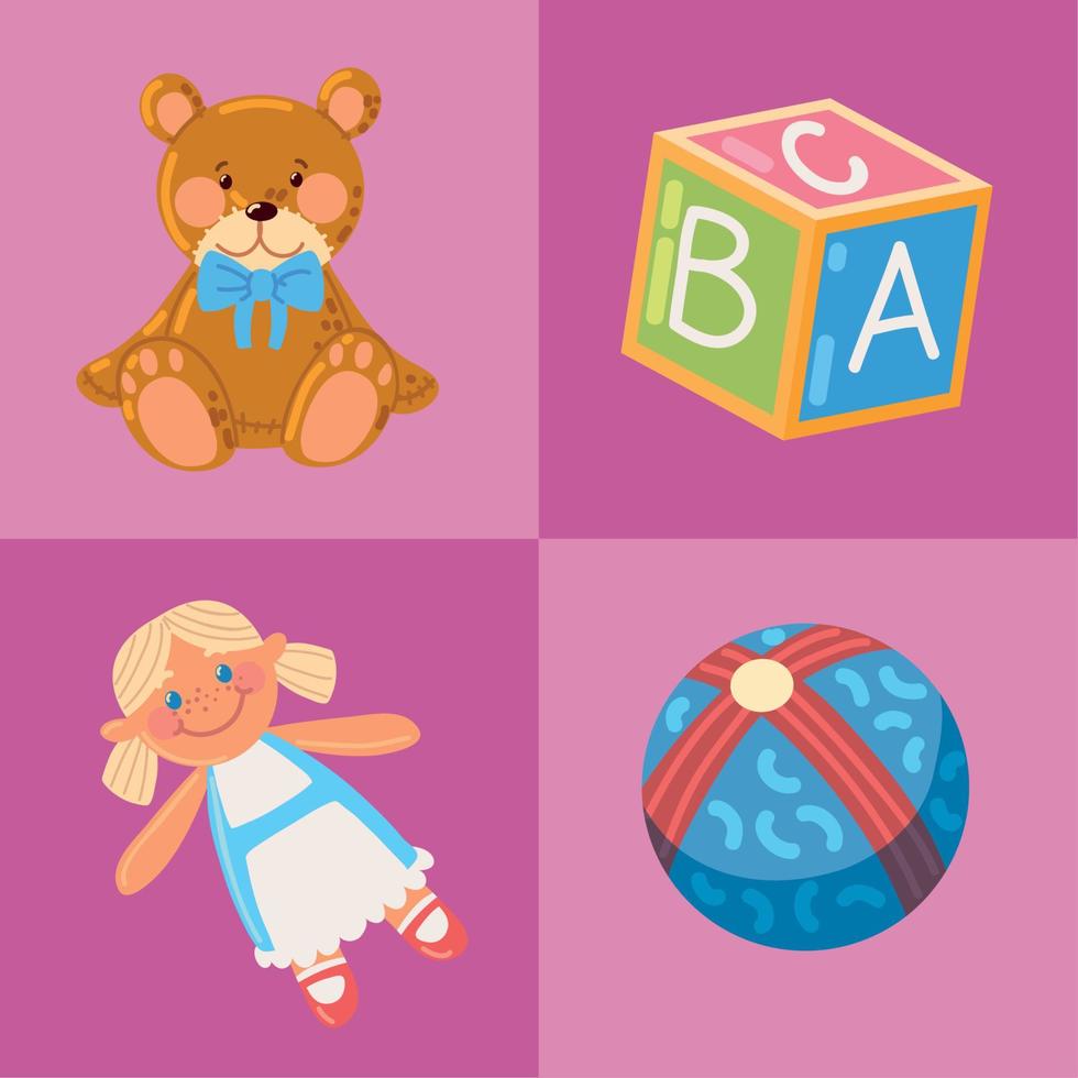iconos de juguetes para niños vector