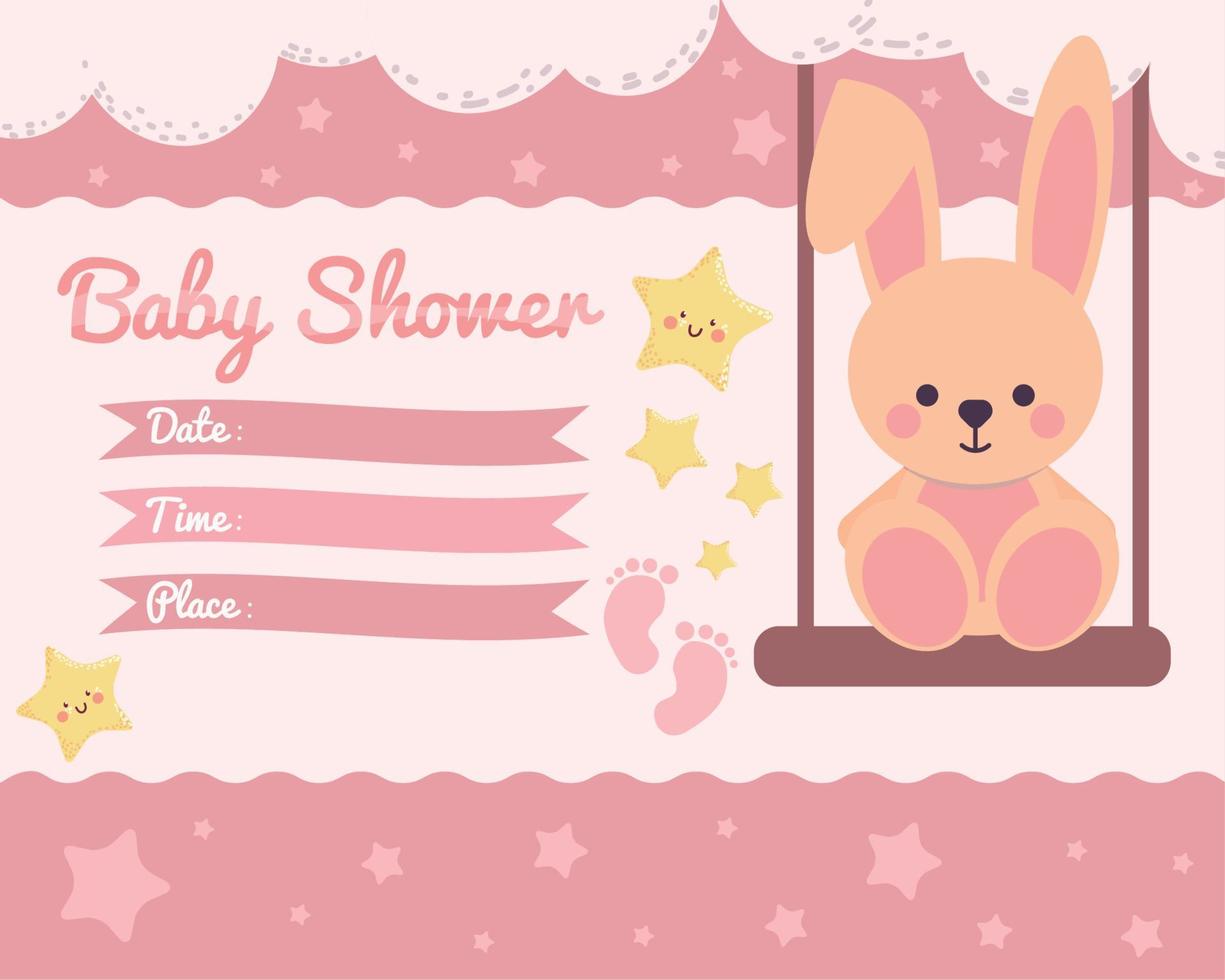 baby girl arrival card vector