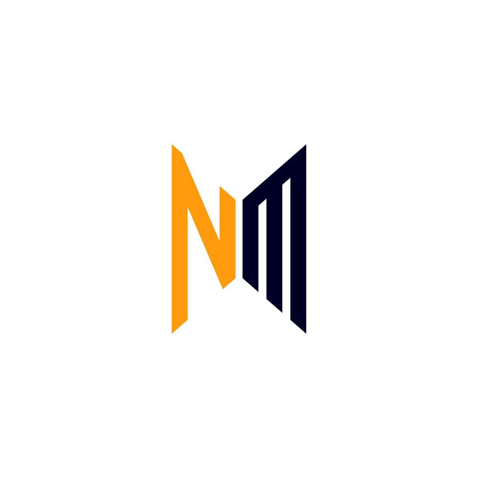 Diseño creativo del logotipo de letra nm con gráfico vectorial, logotipo simple y moderno de nm. vector