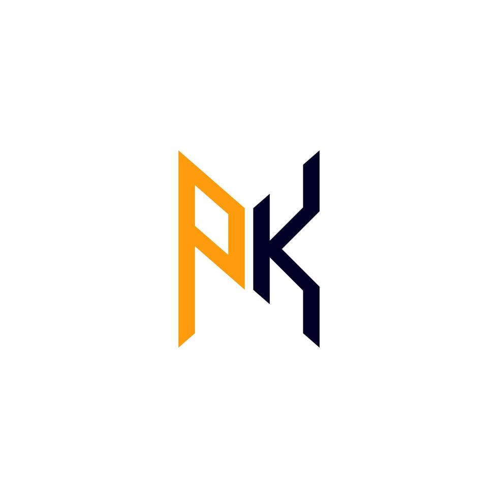 Diseño creativo del logotipo de la letra pk con gráfico vectorial, logotipo simple y moderno de pk. vector