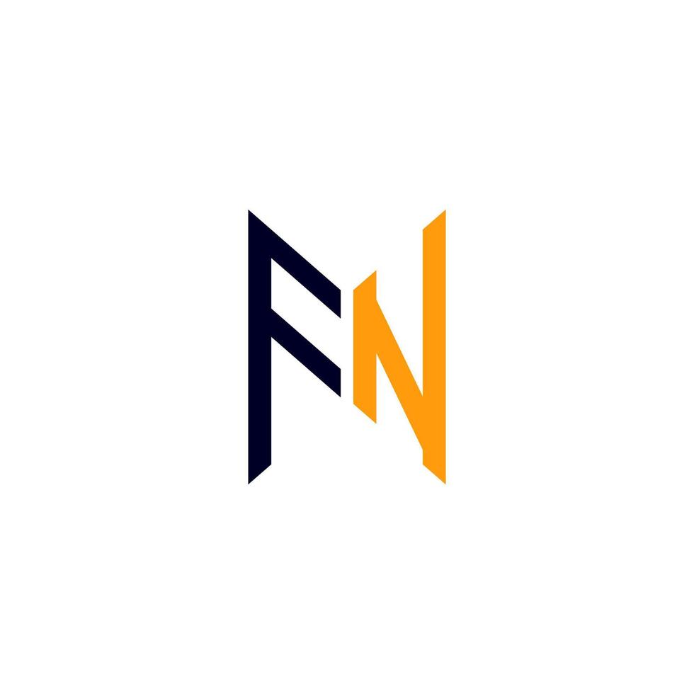 diseño creativo del logotipo de la letra fn con gráfico vectorial, logotipo simple y moderno fn. vector