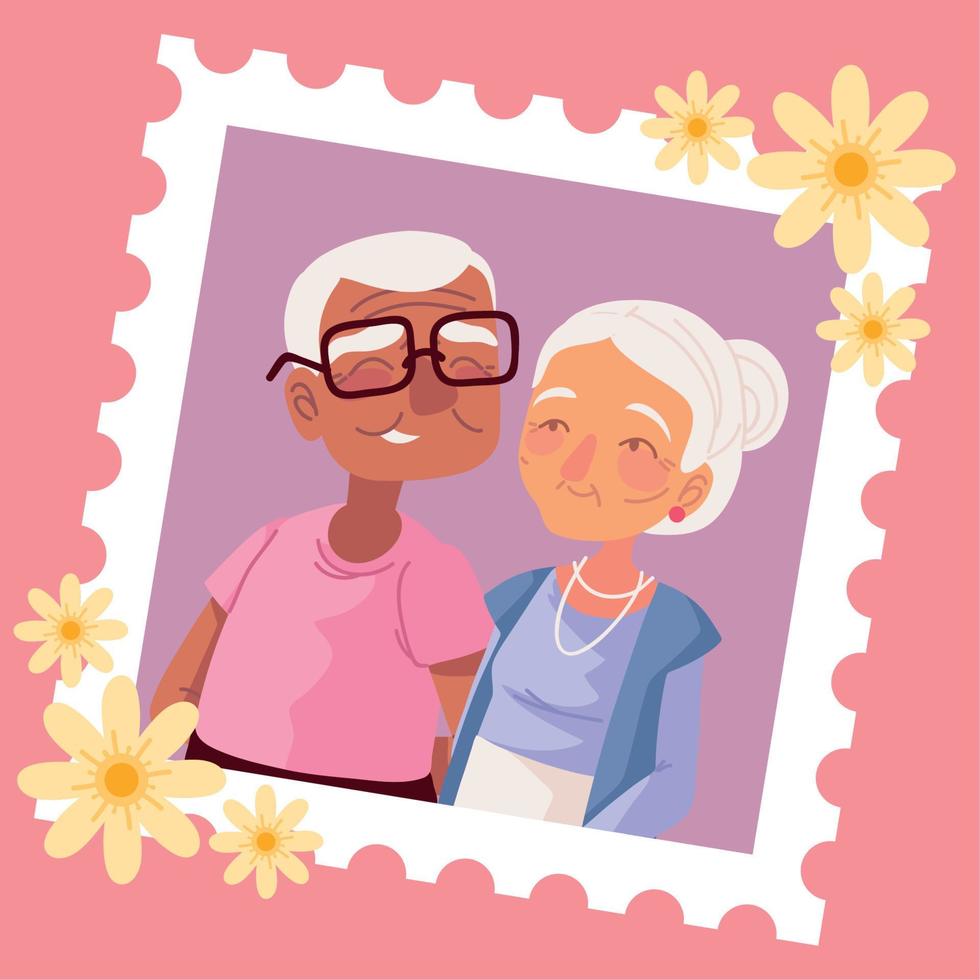 cute photo of grandparents vector