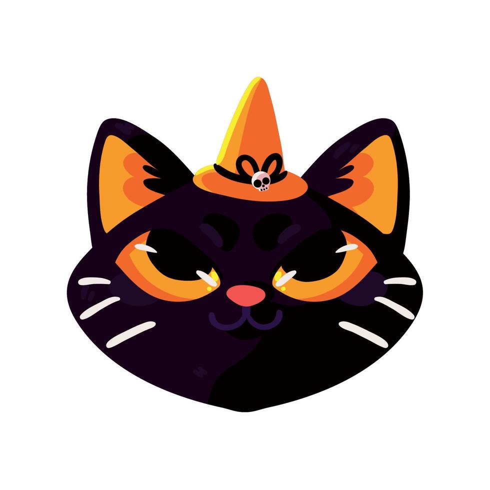 cara de gato de halloween vector