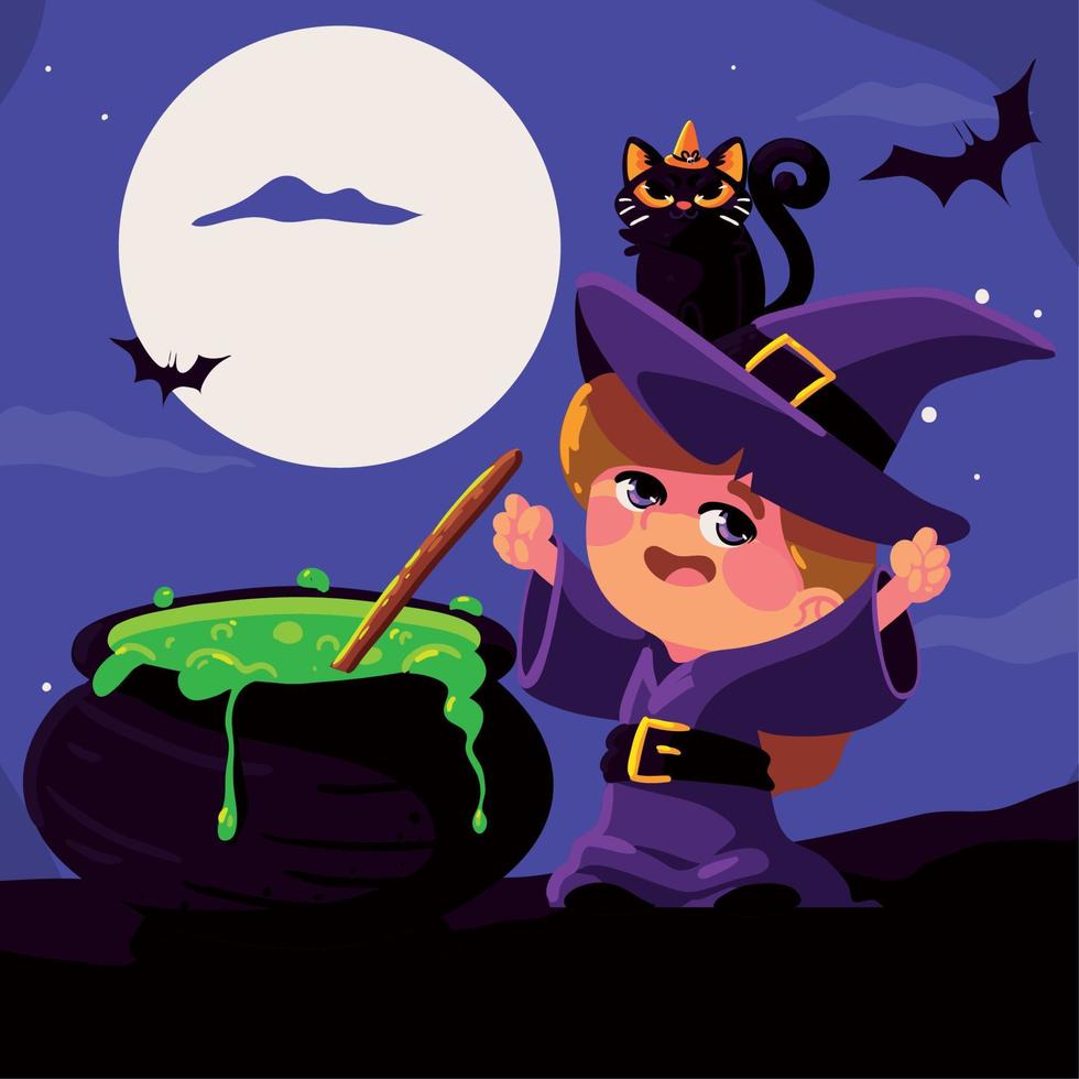 halloween funny witch vector