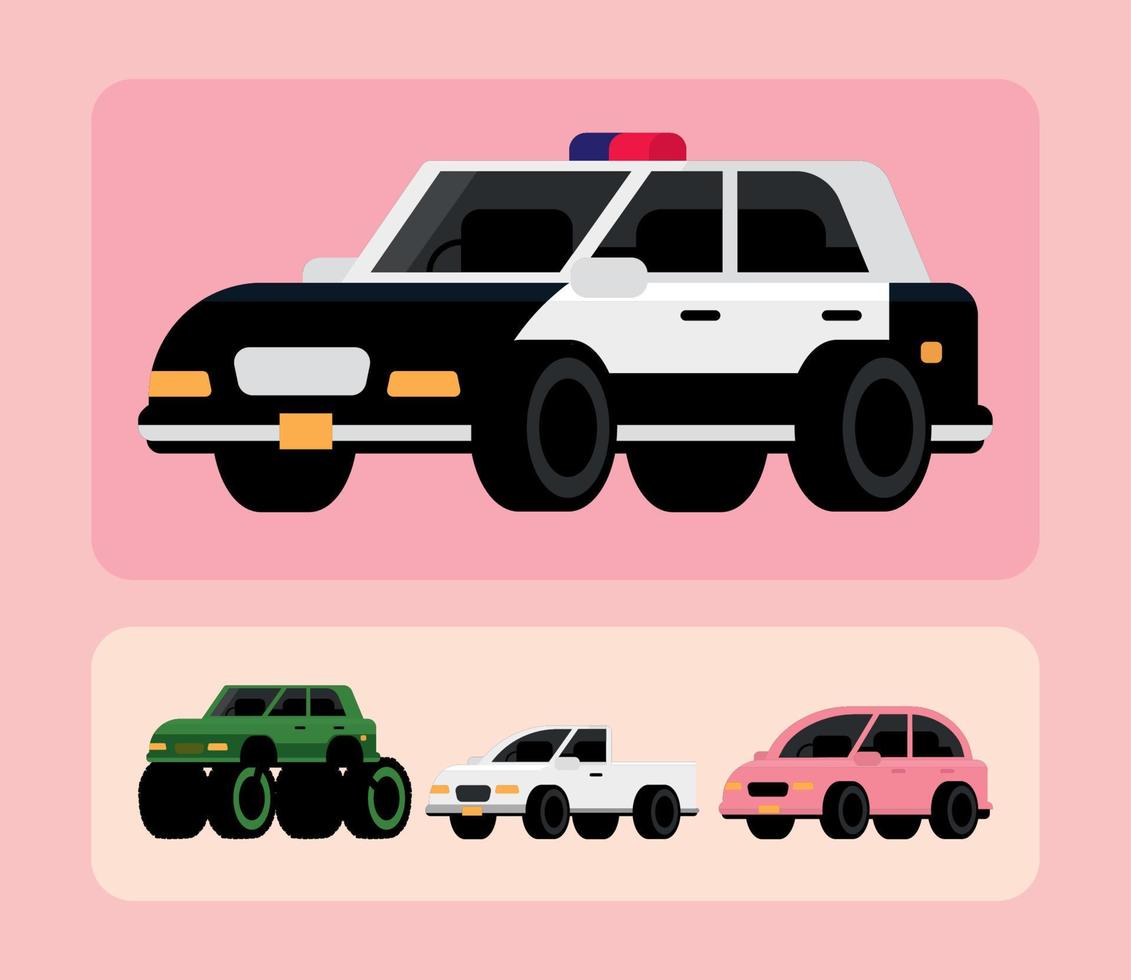 conjunto de iconos de coches de transporte vector