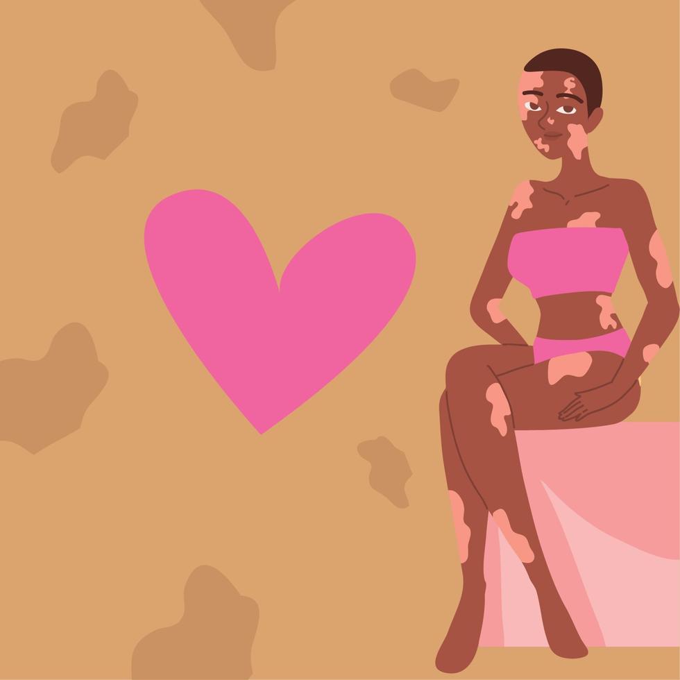 afro woman skin problems vector