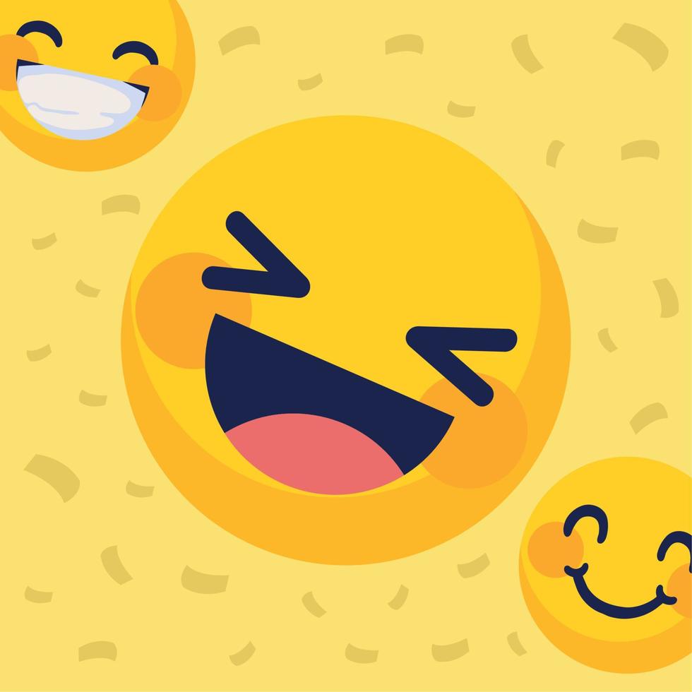 emoticons happiness faces vector