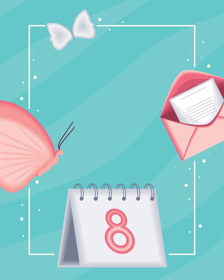 banner del calendario del día de la mujer vector