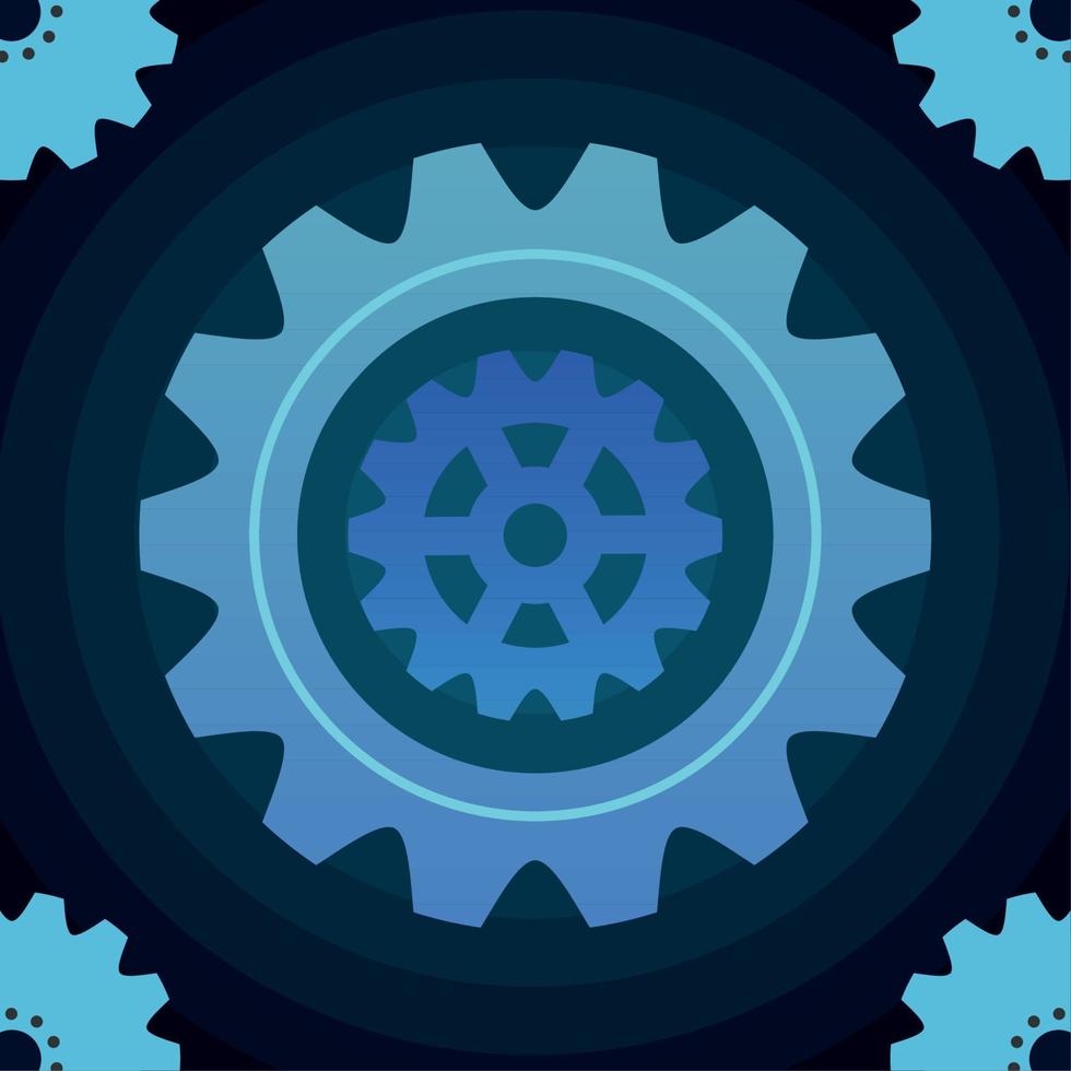 gears cog flat design vector