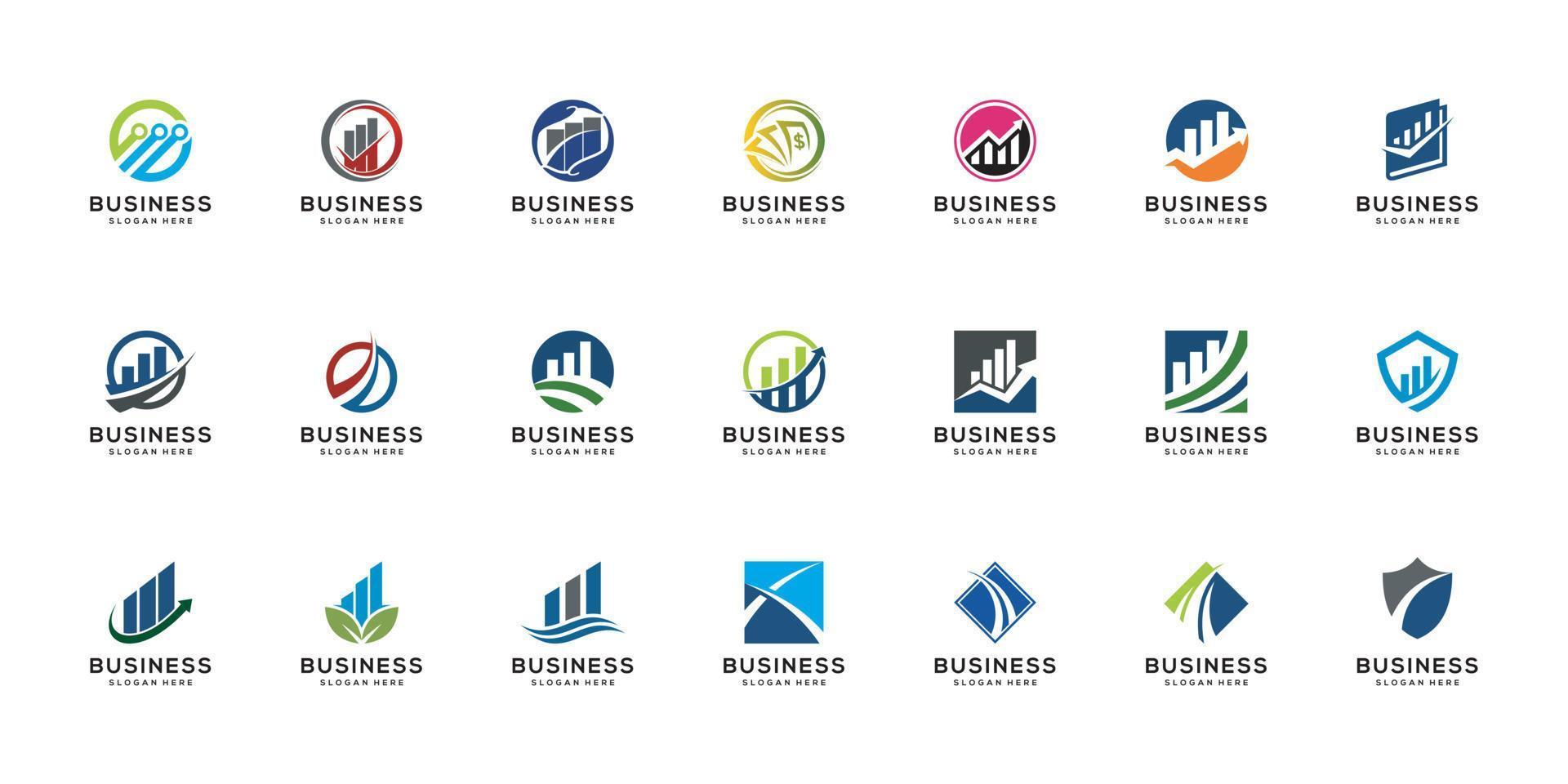 business accounting logo collection vector