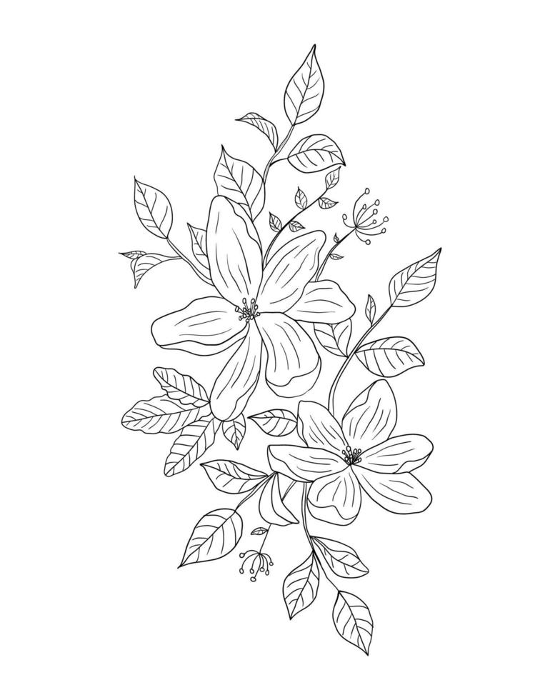 Hand drawn Beautiful Flowers vector