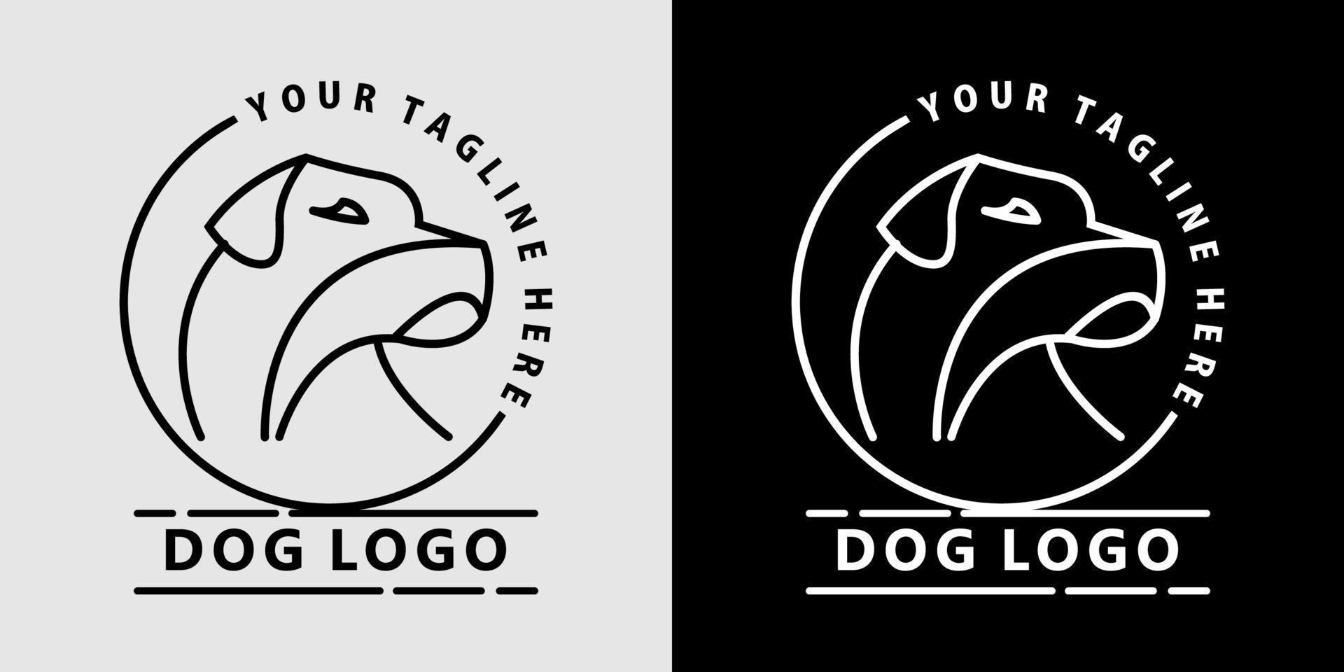 head dog logo template design icon illustration vector