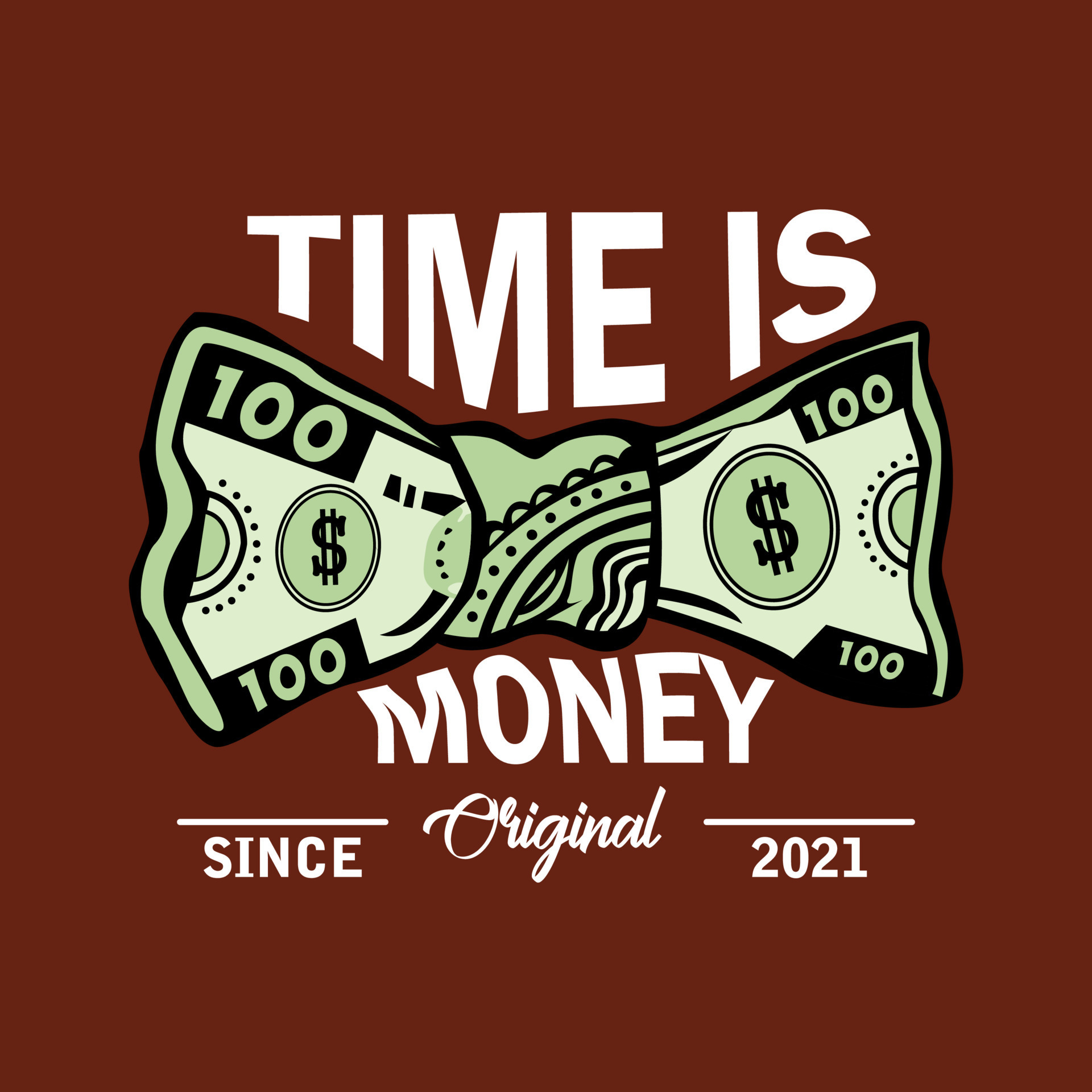 Time Is Money. Aesthetic Graphic Design for T shirt Street Wear and