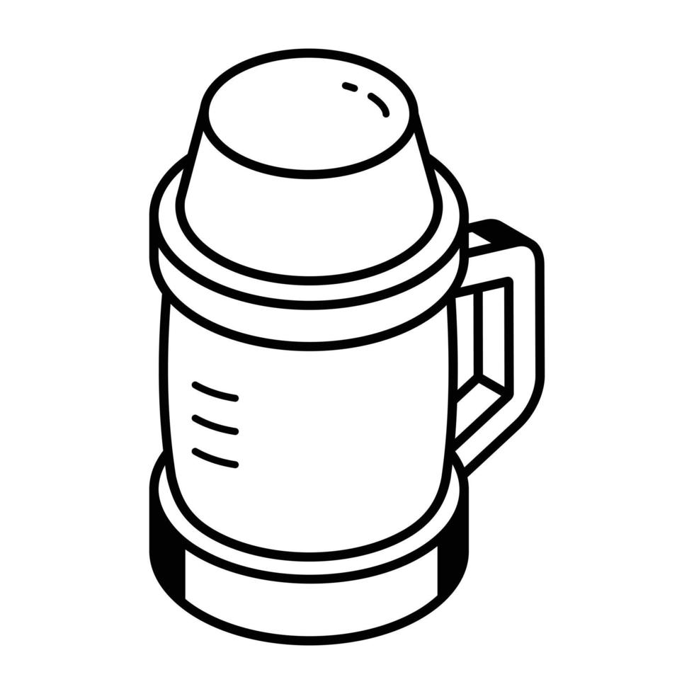 An outline icon vector of takeaway drink