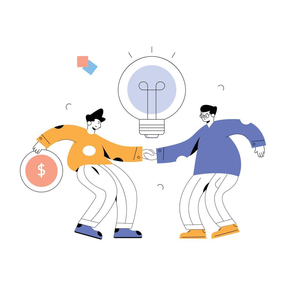 A modern flat illustration of partnership vector