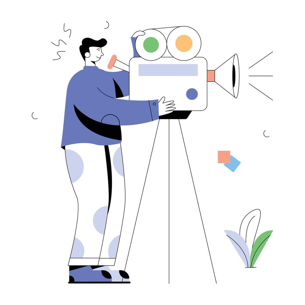 A flat illustration of filmmaking vector