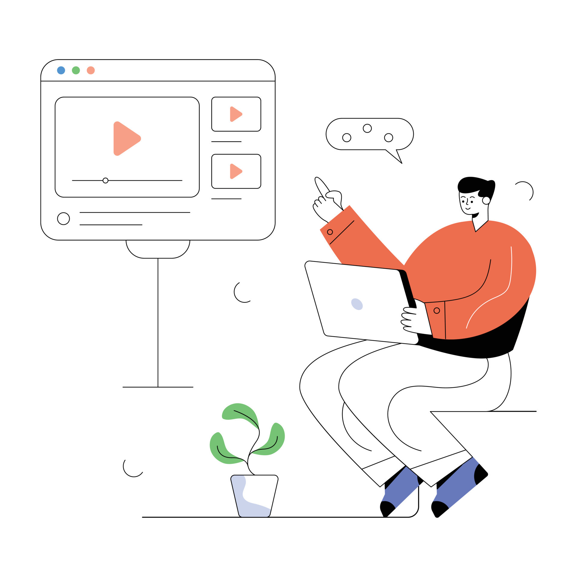 The latest flat illustration of video tutorial brand loyalty 