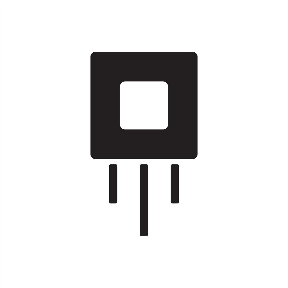 electronic components and microchip icon vector drawing