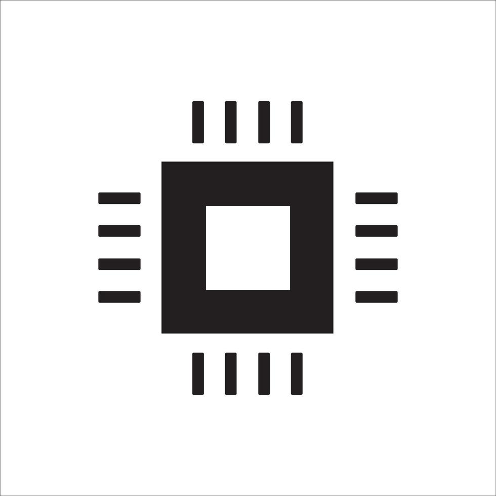 electronic components and microchip icon vector drawing