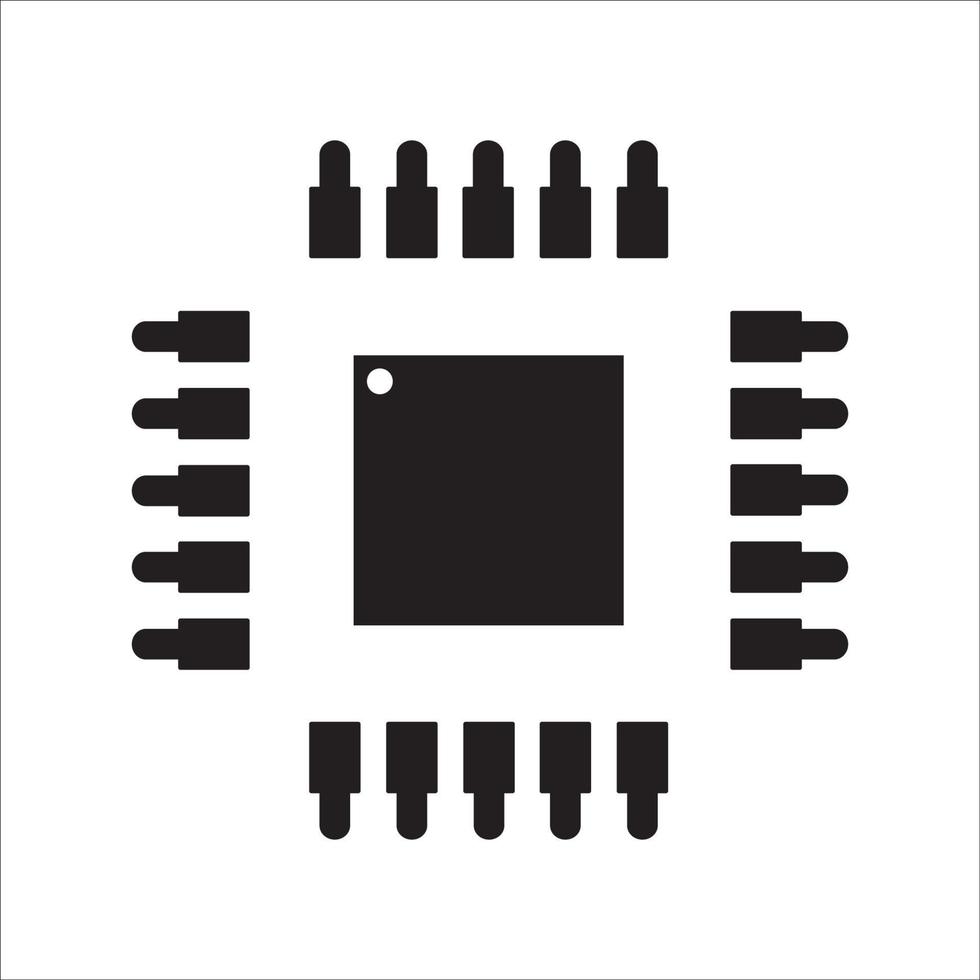 electronic components and microchip icon vector drawing