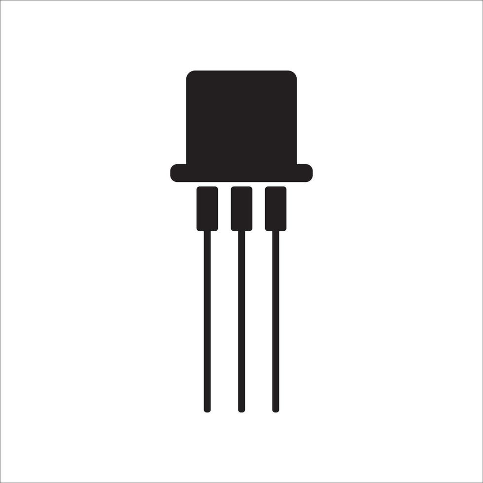 componentes electrónicos y dibujo vectorial de icono de microchip vector