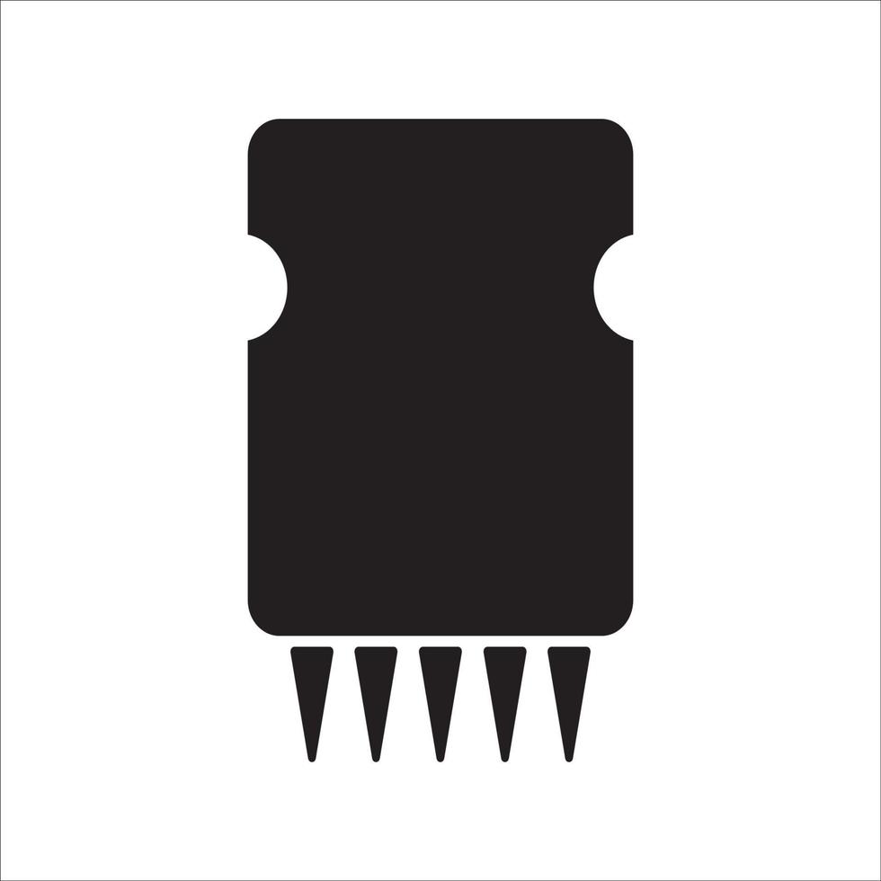 electronic components and microchip icon vector drawing