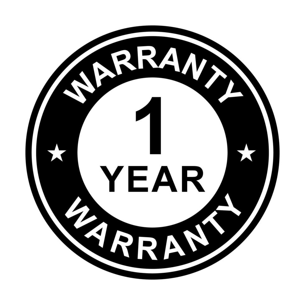 1 year warranty stamp icon vector for graphic design, logo, website, social media, mobile app, UI illustration