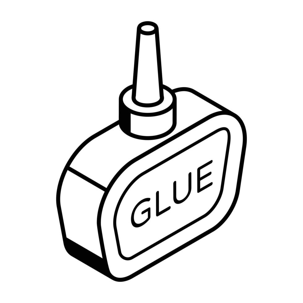 A glue bottle isometric icon download vector