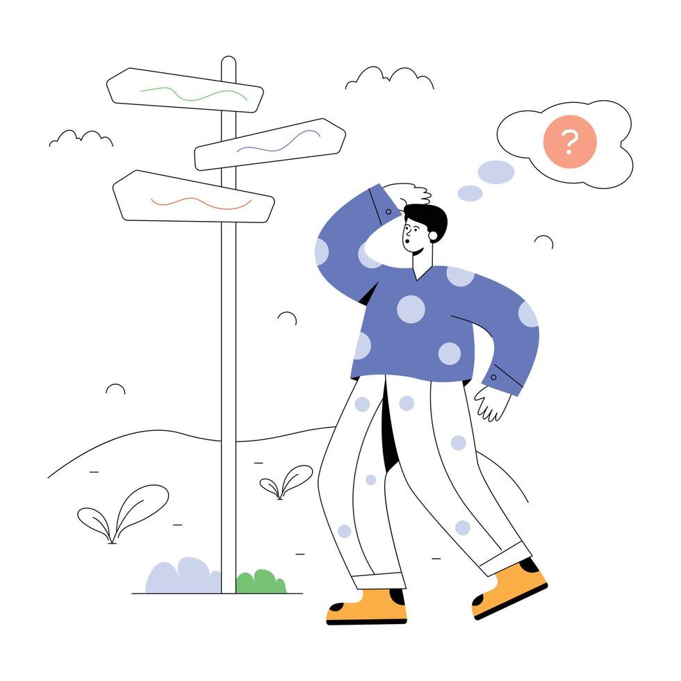 Trendy flat illustration of decision making vector