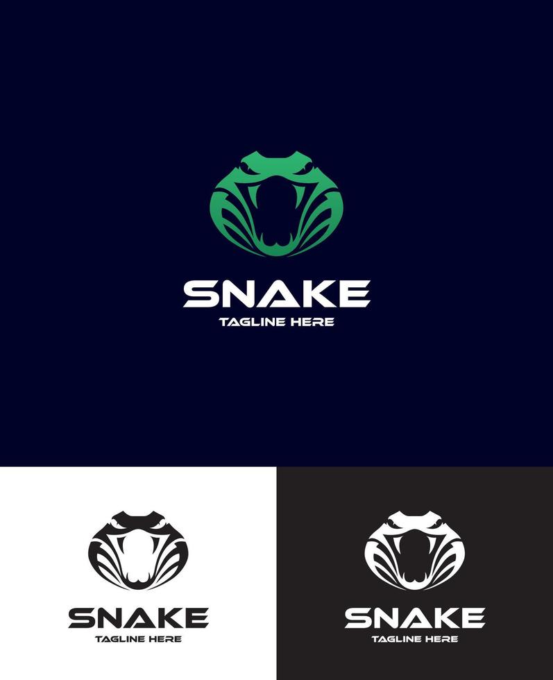 logotipo de cara de serpiente vector