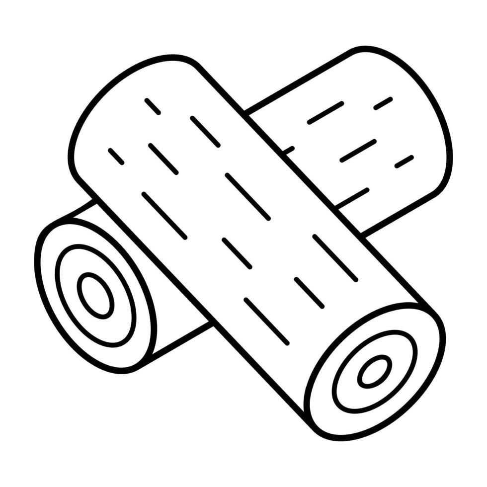 A handy line icon of logs vector