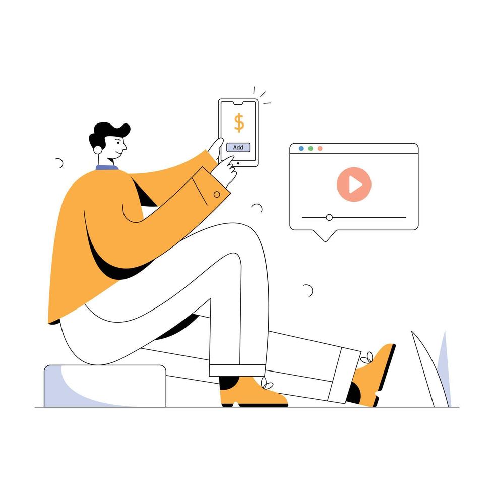 Get your hands on this online ads flat illustration vector