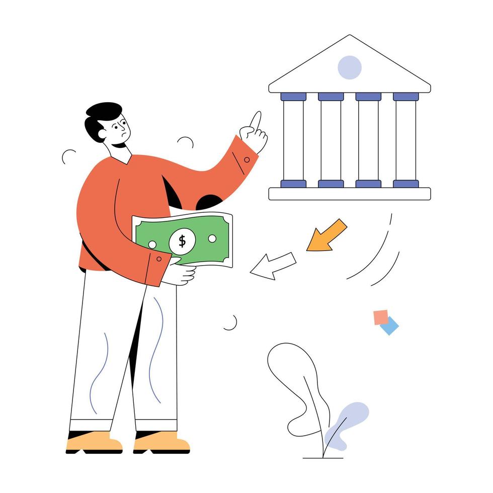 A handy flat illustration of money transfer vector