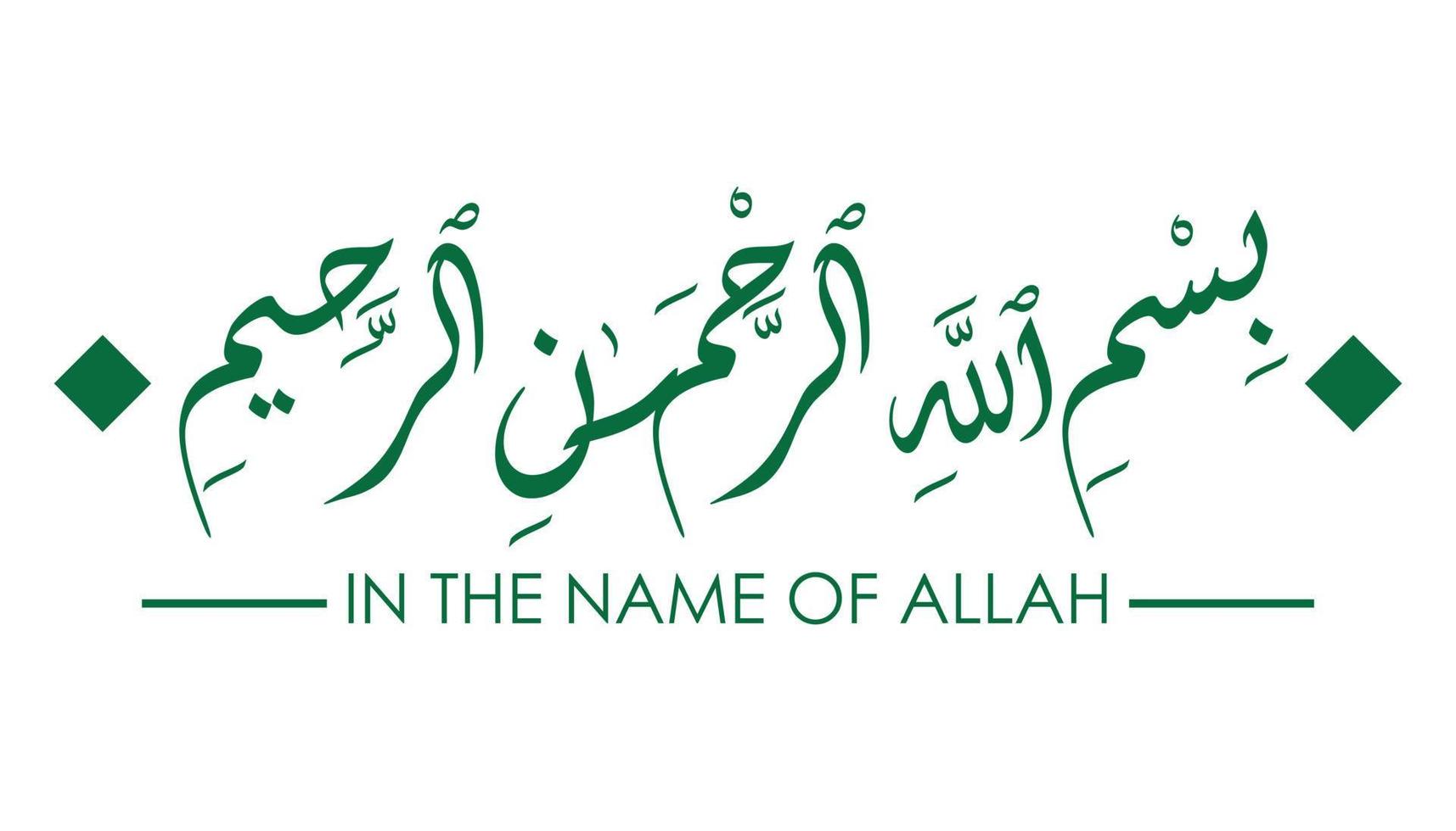 Bismillah - In the name of Allah arab letter, Bismillahir rahmanir rahim vector