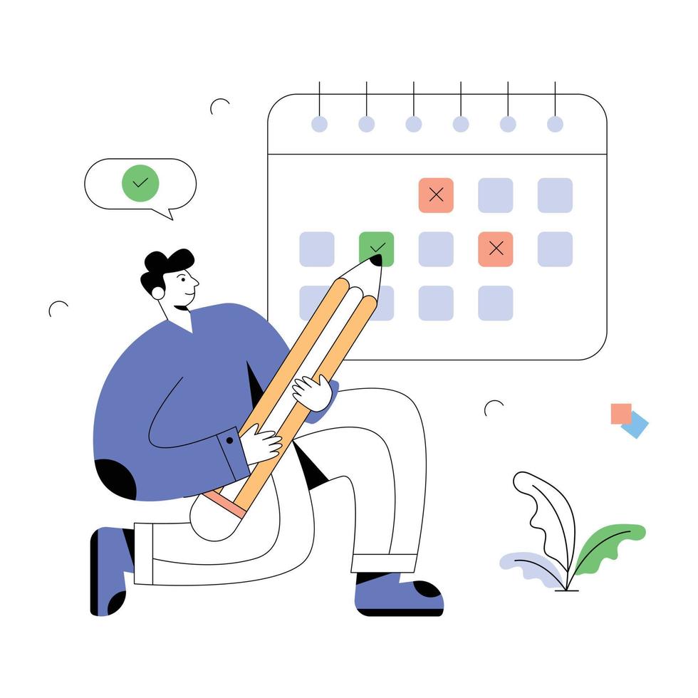 A flat illustration design of scheduling vector