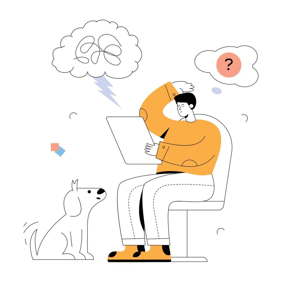 Check this flat illustration of anxiety vector