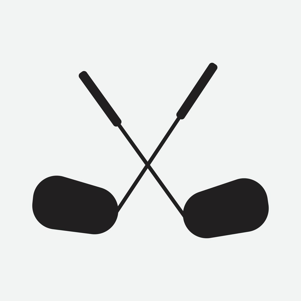 golf stick golf game logo sports tournament equipment vector icon