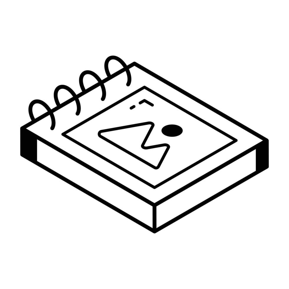 A drawing book isometric icon download vector