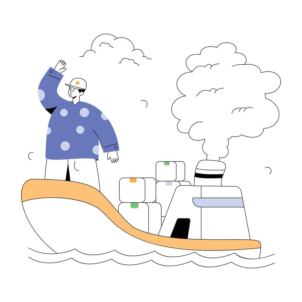 A vector illustration of shipping in flat style