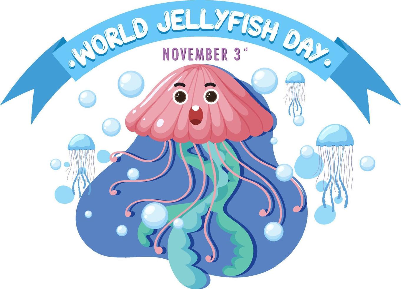 World Jellyfish Day Logo Design vector