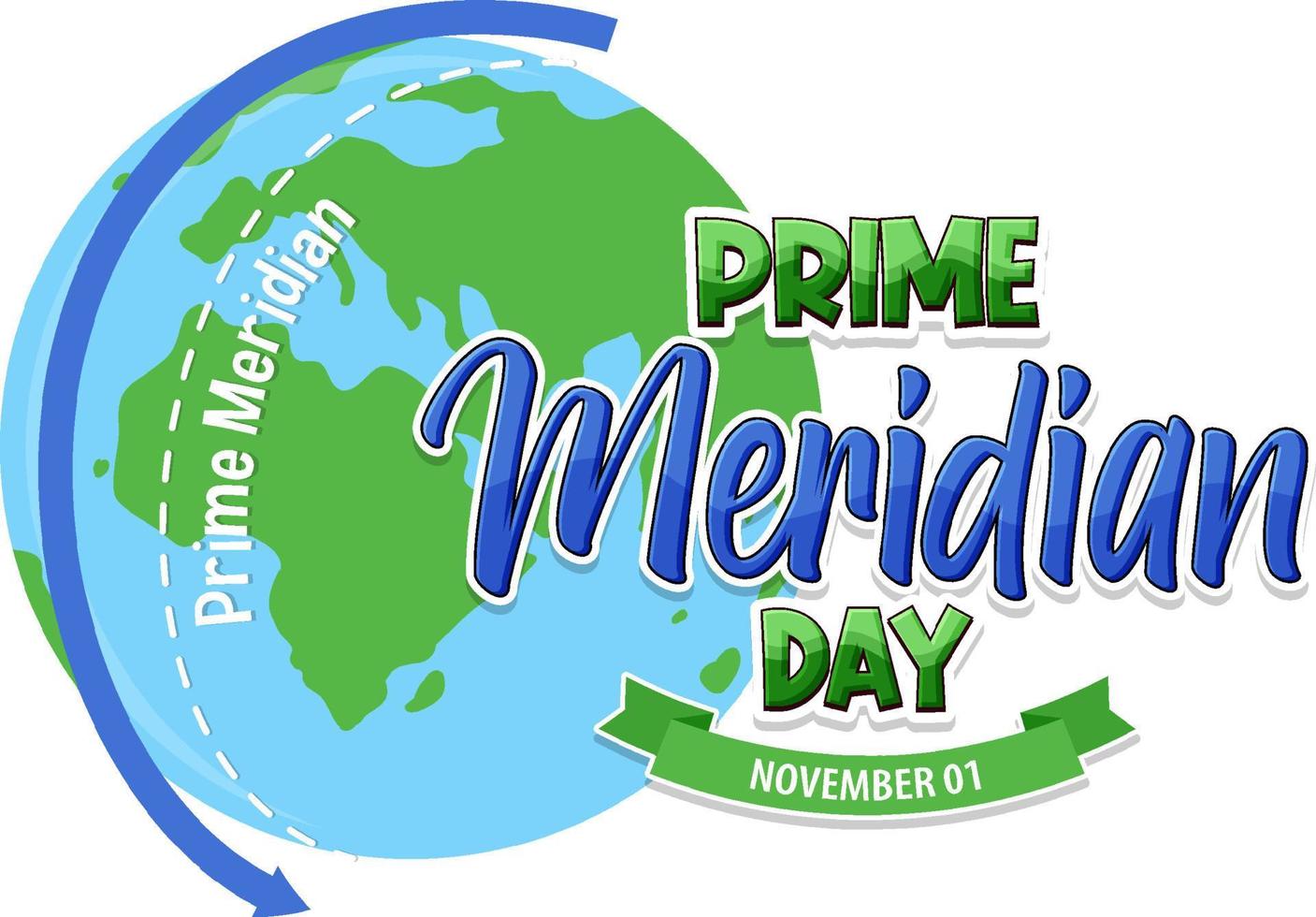 Prime Meridian Day Logo Concept vector