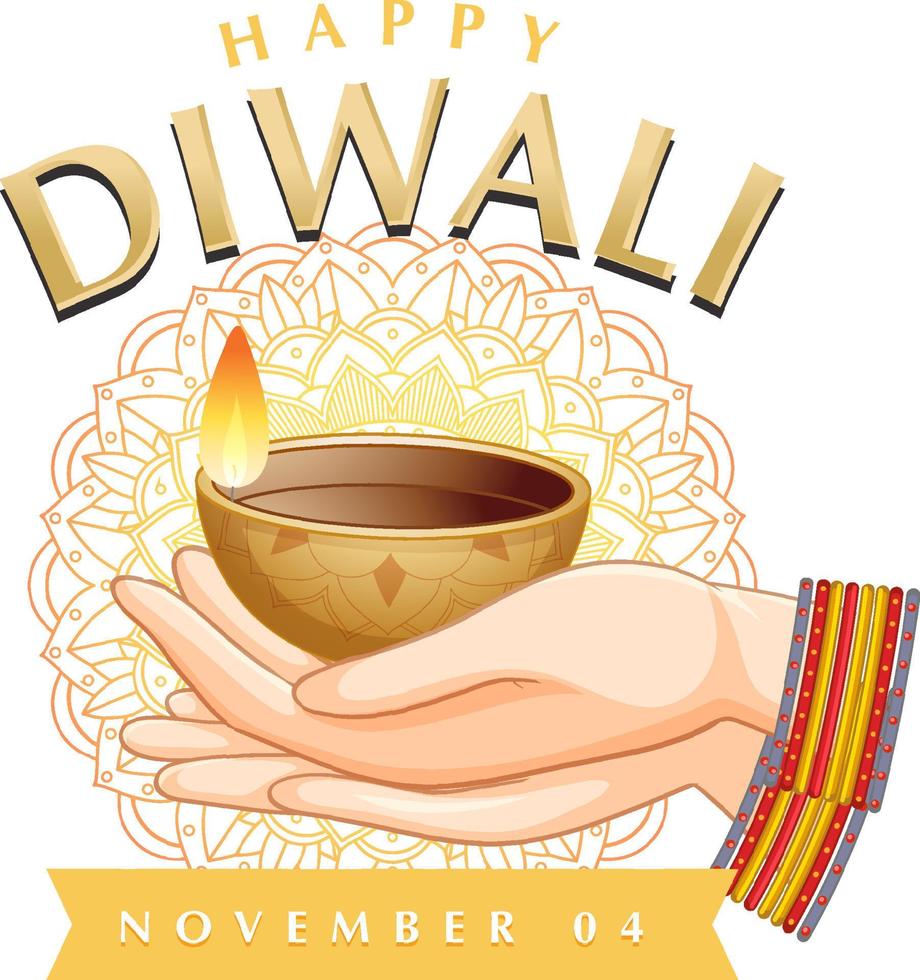 diseño de cartel de feliz día de diwali vector