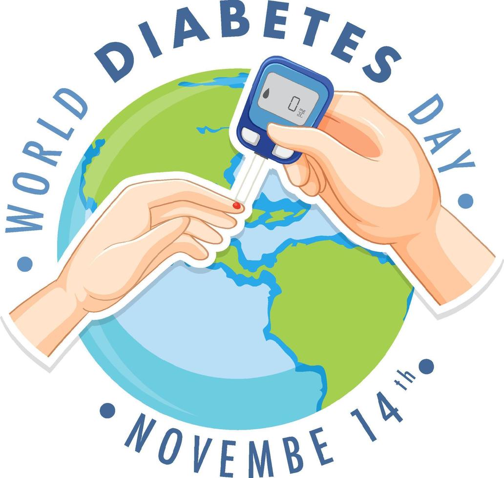 diseño del logotipo del día mundial de la diabetes vector