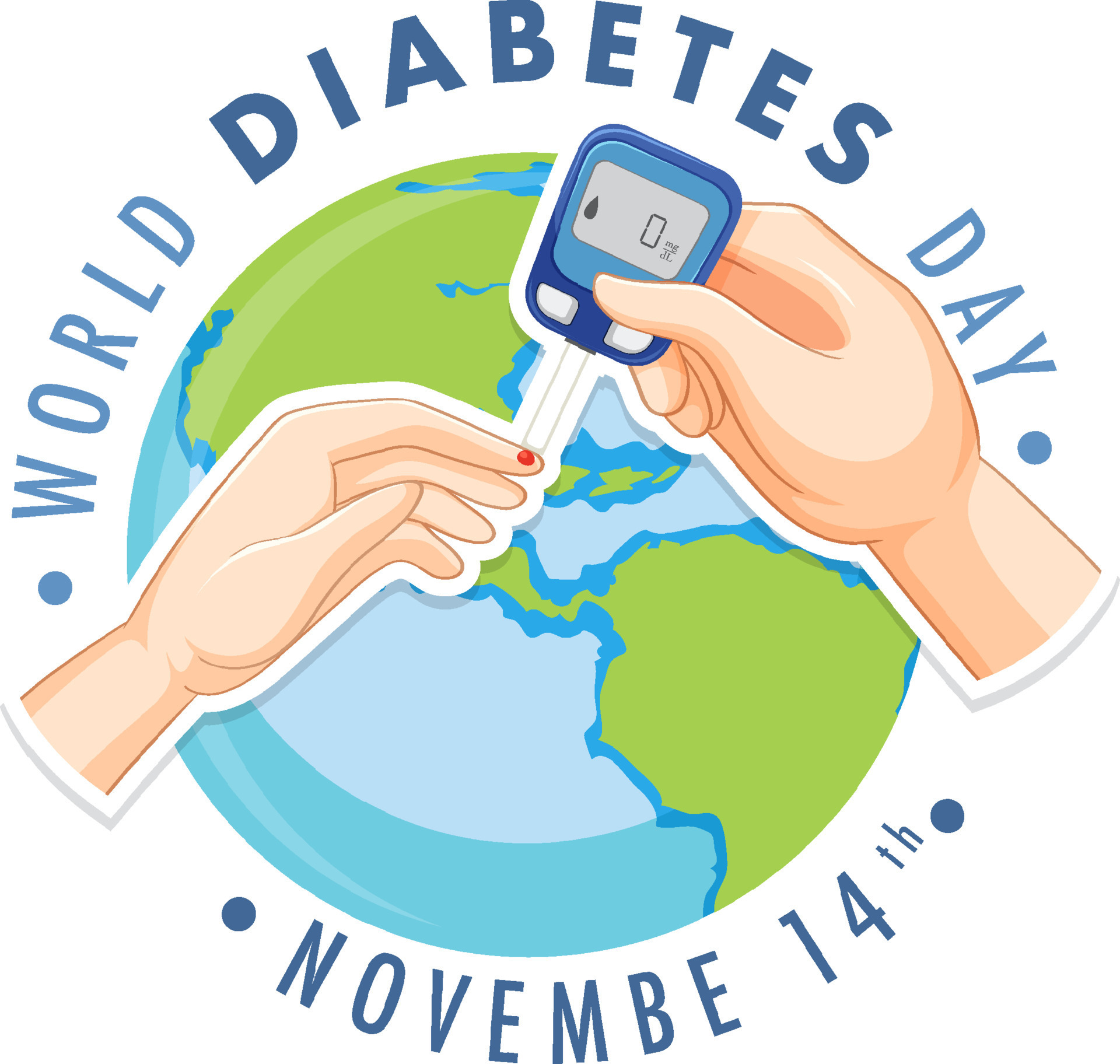 diseño del logotipo del día mundial de la diabetes 11132385 Vector en