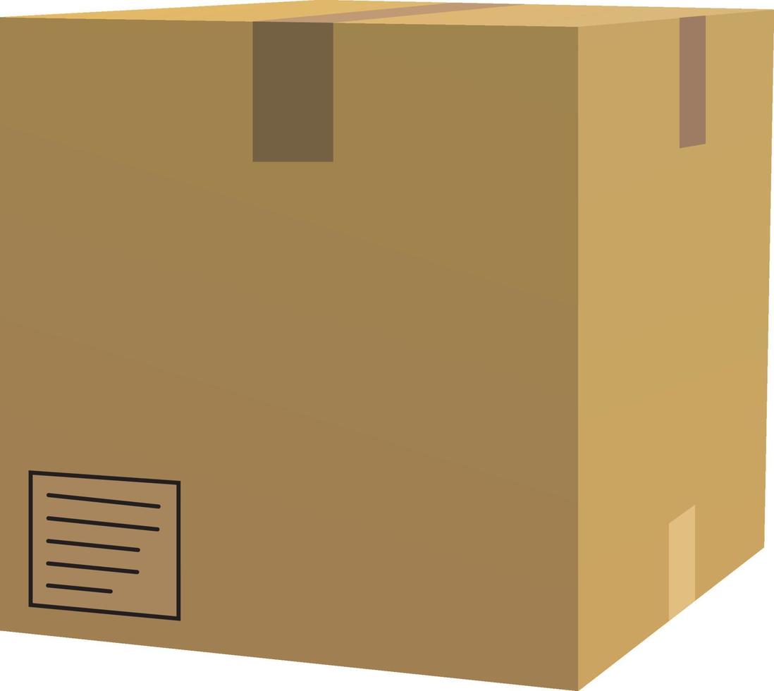 3D cardboard box isolated vector